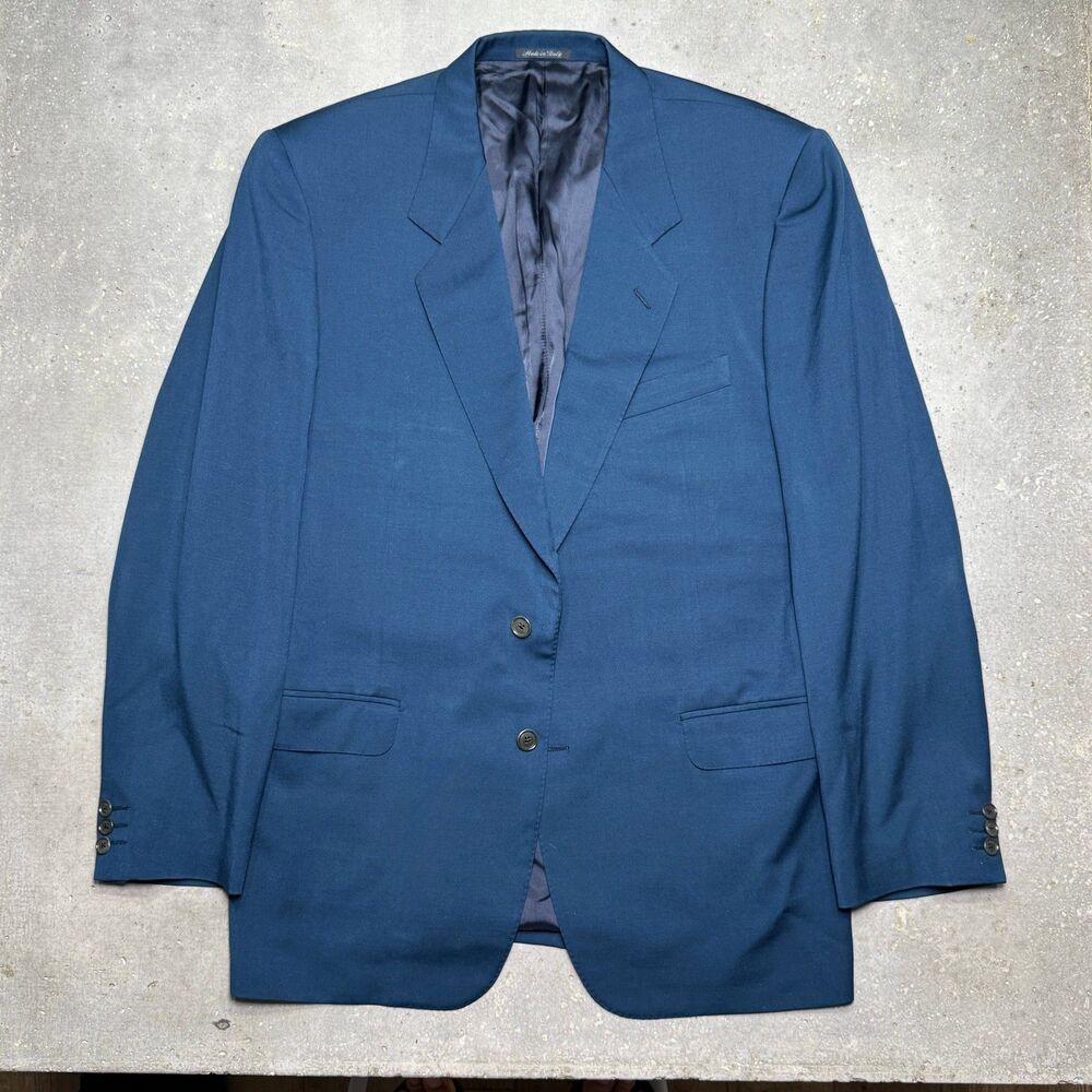 RARE Teal Ermenegildo Zegna Tasmanian Wool Blazer Jacket 44R Dark Greenish-Blue